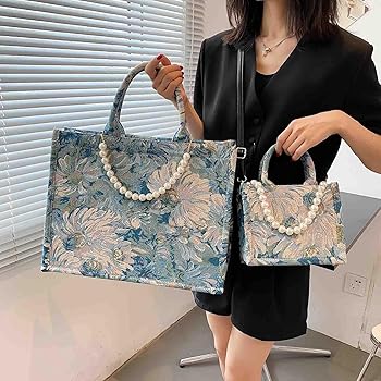 Amazon.com: MOMEITU Fashion luxury tote bag cotton linen one